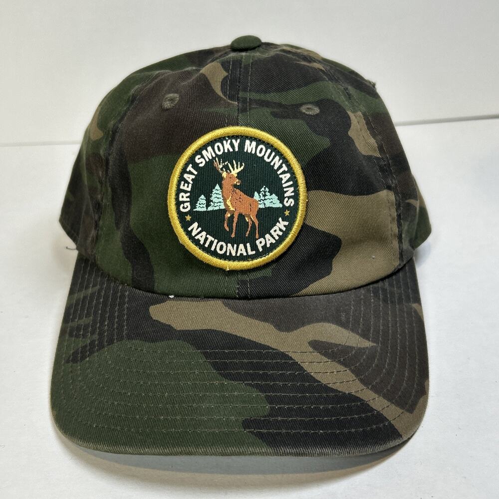 Great Smoky Mountain Hat Cap Camo Adjustable National Park American Needle